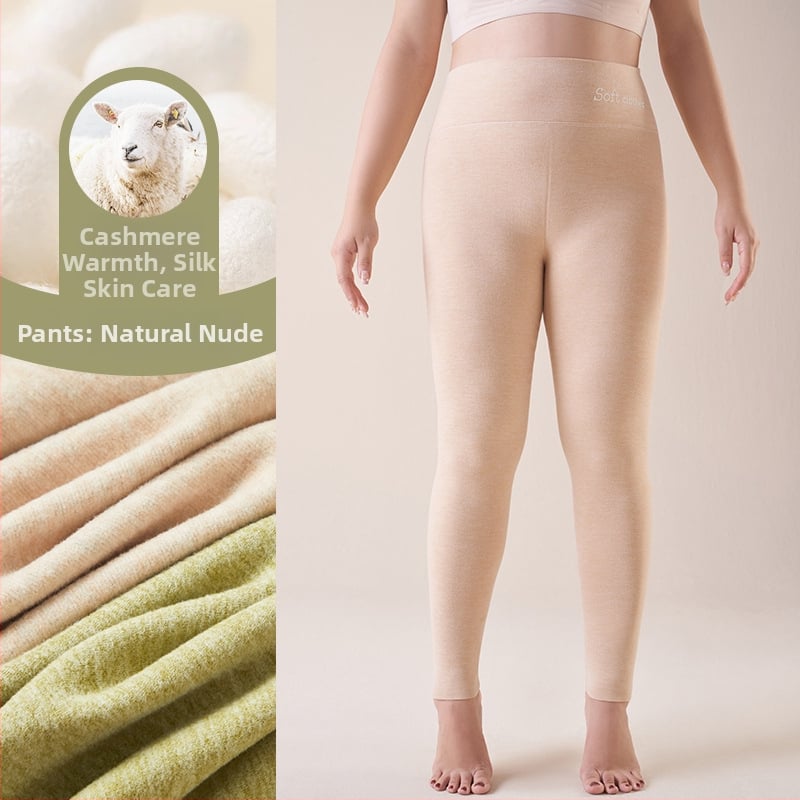 Pantaloni termici cu fleece pe interior, talie înaltă, dublu strat, poliester cationic, 90–95% poliester, grosime 251–300 g/m²