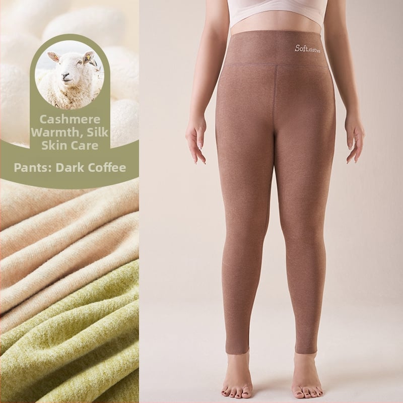 Pantaloni termici cu fleece pe interior, talie înaltă, dublu strat, poliester cationic, 90–95% poliester, grosime 251–300 g/m²