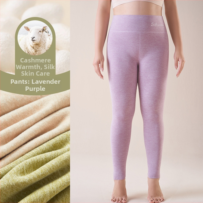 Pantaloni termici cu fleece pe interior, talie înaltă, dublu strat, poliester cationic, 90–95% poliester, grosime 251–300 g/m²