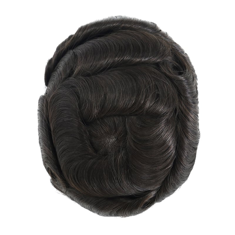 Hairnature Ares #2 Férfi paróka valódi emberi hajból, kézzel szőtt, rövid fazon, göndöríthető és festhető