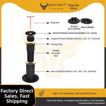Suport universal cu cap reglabil (0–5°), rază 70–520 mm, capacitate de încărcare 1–2 tone, potrivit pentru ieșiri, acoperișuri și pavaje de terasă