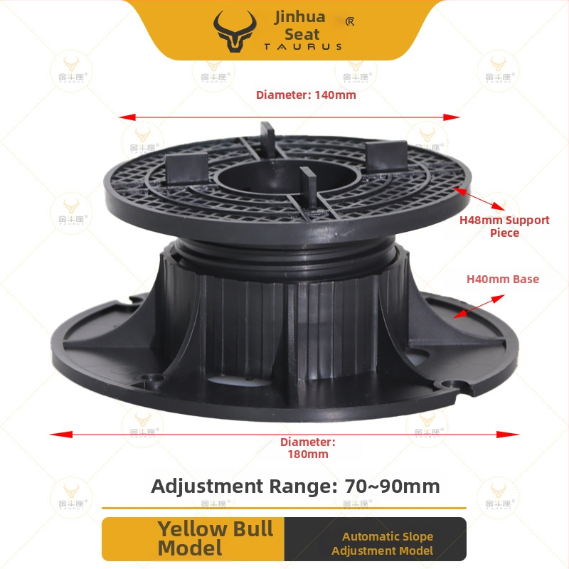 Suport universal cu cap reglabil (0–5°), rază 70–520 mm, capacitate de încărcare 1–2 tone, potrivit pentru ieșiri, acoperișuri și pavaje de terasă