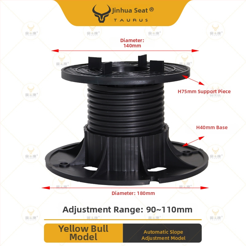 Suport universal cu cap reglabil (0–5°), rază 70–520 mm, capacitate de încărcare 1–2 tone, potrivit pentru ieșiri, acoperișuri și pavaje de terasă