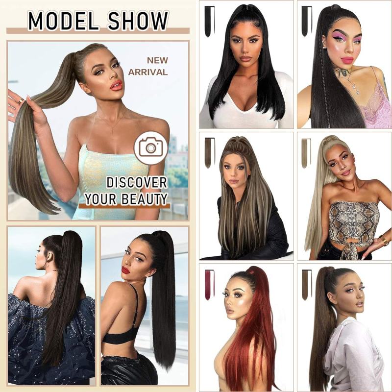 Perika s repom Velcro za žene, Clouds Open D1013, vlakna otporna na visoke temperature, mehanizam izrade, nije za bojanje ili uvijanje