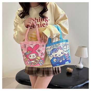 Bucket bag PU materijal, unisex stil, podstava od platna, proljeće 2025