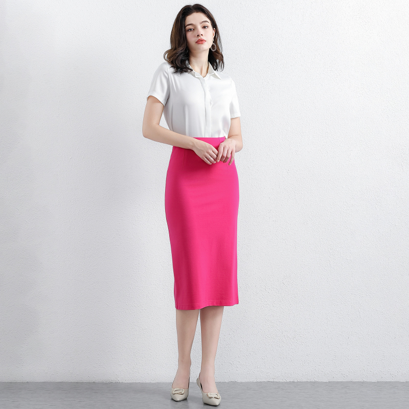 Sukňa s hip strihom, strednej dĺžky, nylonová zmes 30–50%, vysoká elasticita, hot drill dizajn, leto 2024