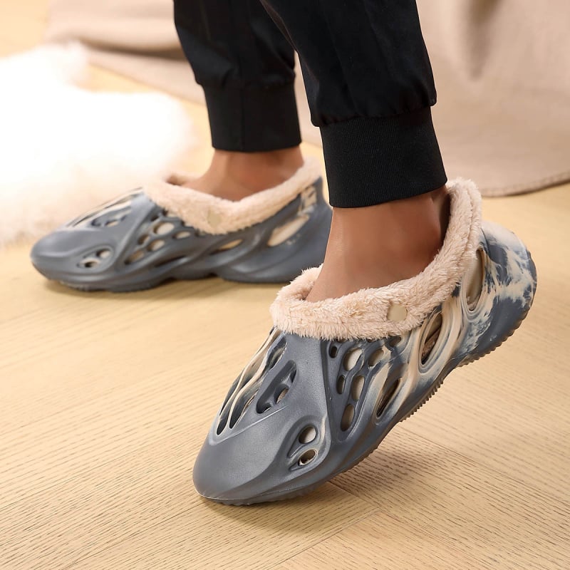 Uniszex EVA beltéri gyerekcipő fleece bélésével, vastag talppal és sarok-támogatással (téli)