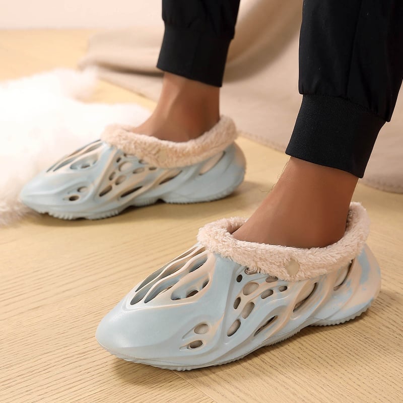 Uniszex EVA beltéri gyerekcipő fleece bélésével, vastag talppal és sarok-támogatással (téli)