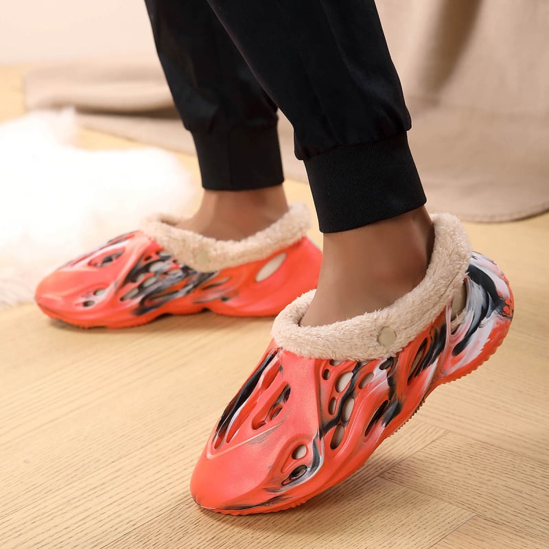 Uniszex EVA beltéri gyerekcipő fleece bélésével, vastag talppal és sarok-támogatással (téli)