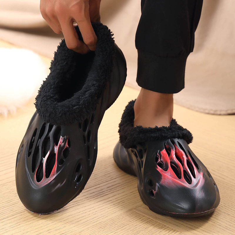 Uniszex EVA beltéri gyerekcipő fleece bélésével, vastag talppal és sarok-támogatással (téli)