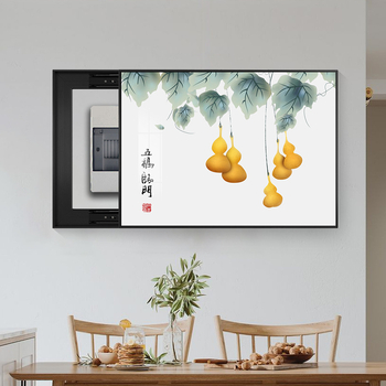 Διακοσμητικό έργο τοίχου για ηλεκτρικό μετρητή, τοπίο, κρεμαστό, πλαίσιο από κράμα αλουμινίου, πίνακας πορσελάνης με κρύσταλλο, νέο κινέζικο στυλ