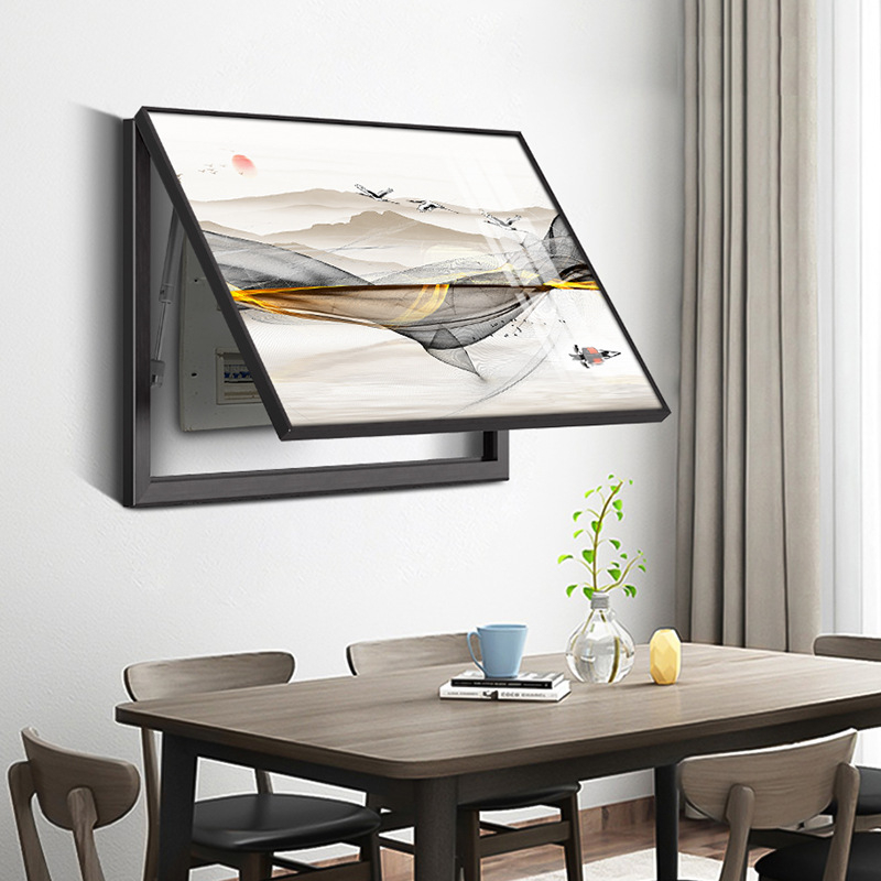 Διακοσμητικό έργο τοίχου για ηλεκτρικό μετρητή, τοπίο, κρεμαστό, πλαίσιο από κράμα αλουμινίου, πίνακας πορσελάνης με κρύσταλλο, νέο κινέζικο στυλ