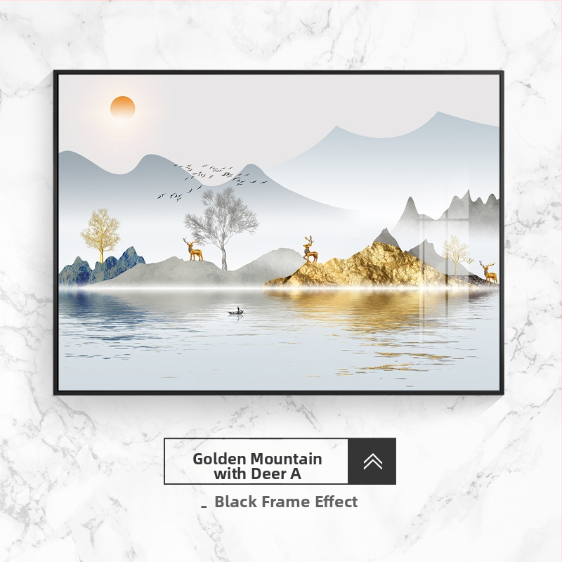 Διακοσμητικό έργο τοίχου για ηλεκτρικό μετρητή, τοπίο, κρεμαστό, πλαίσιο από κράμα αλουμινίου, πίνακας πορσελάνης με κρύσταλλο, νέο κινέζικο στυλ