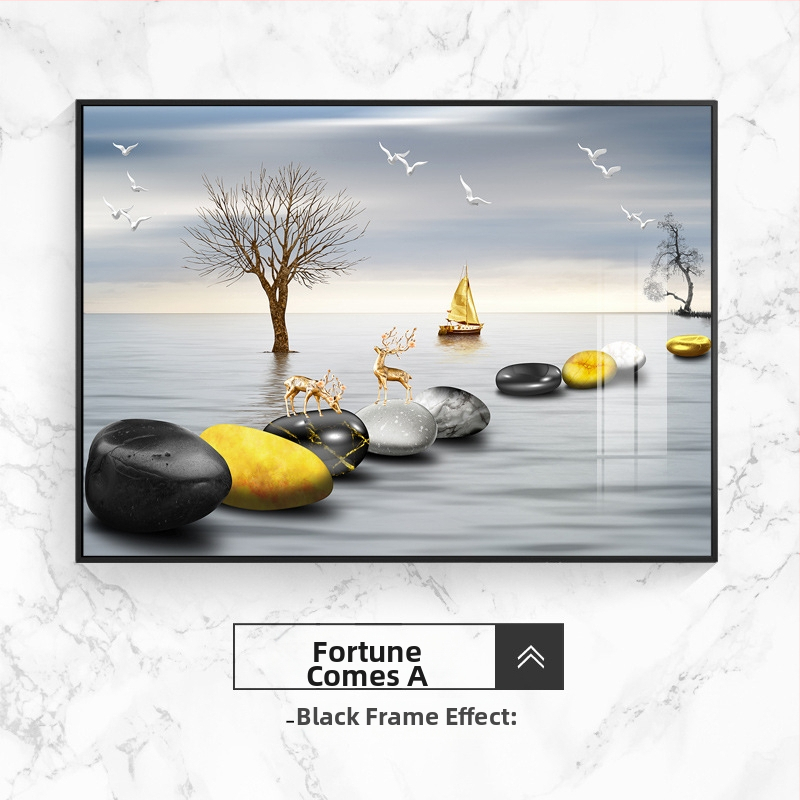 Διακοσμητικό έργο τοίχου για ηλεκτρικό μετρητή, τοπίο, κρεμαστό, πλαίσιο από κράμα αλουμινίου, πίνακας πορσελάνης με κρύσταλλο, νέο κινέζικο στυλ