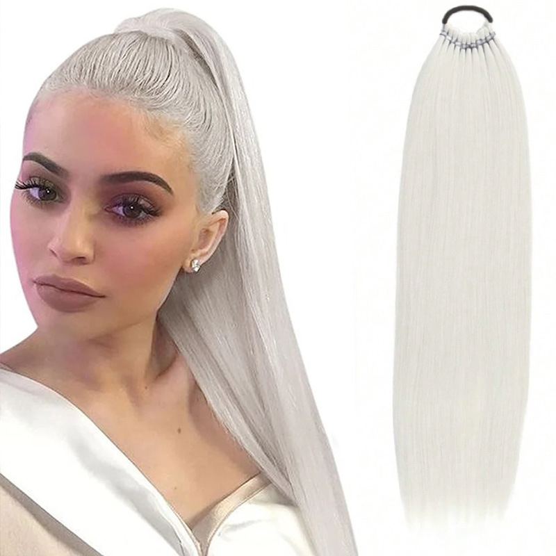 Perika s repom i snopovima kose, sintetička vlakna, materijal: domaća svila, omotana gumicom, model PY186