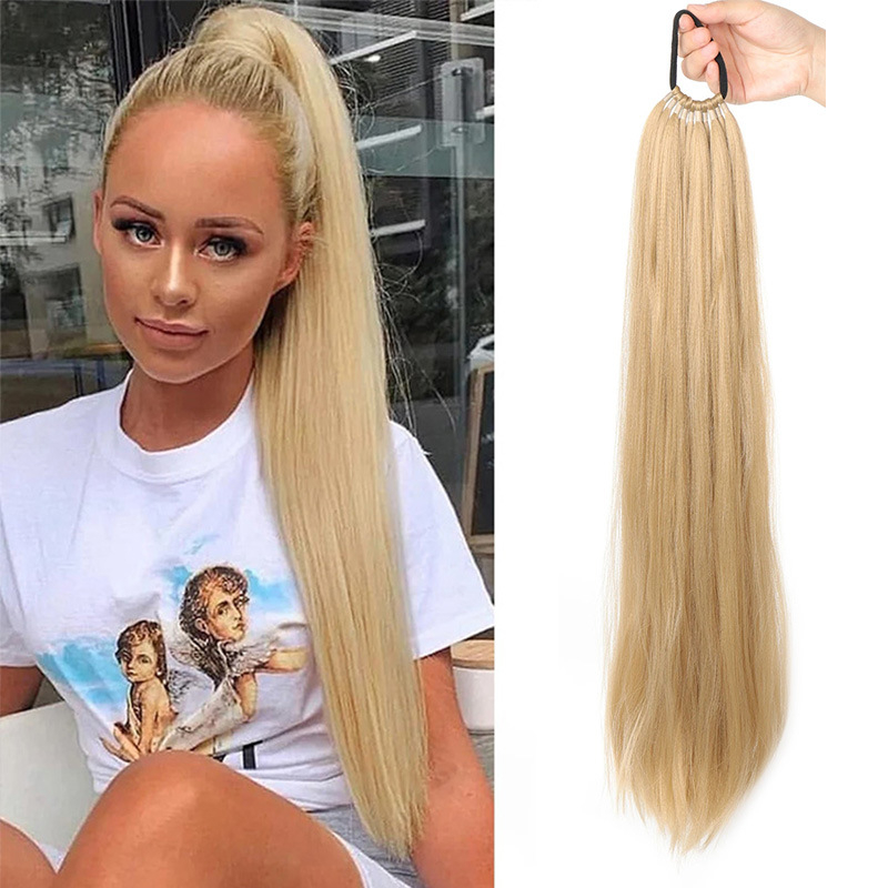 Perika s repom i snopovima kose, sintetička vlakna, materijal: domaća svila, omotana gumicom, model PY186