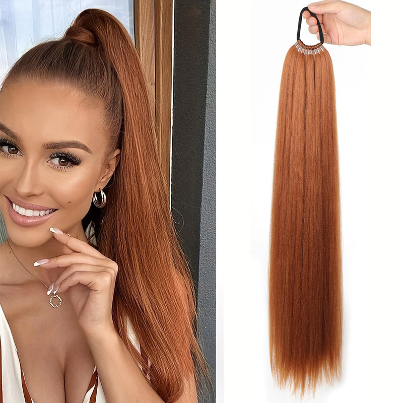 Perika s repom i snopovima kose, sintetička vlakna, materijal: domaća svila, omotana gumicom, model PY186