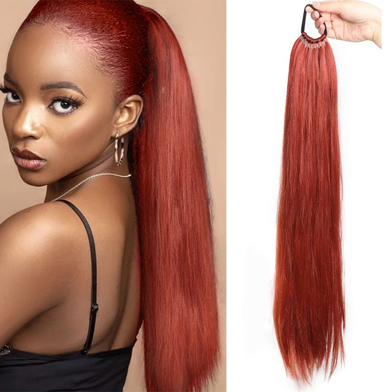 Perika s repom i snopovima kose, sintetička vlakna, materijal: domaća svila, omotana gumicom, model PY186