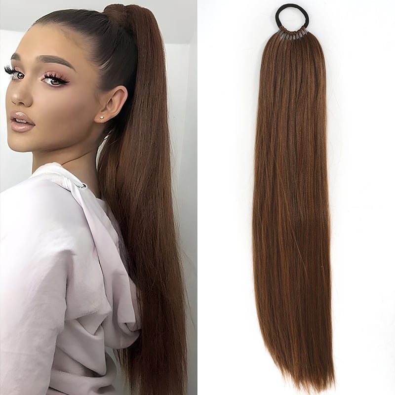 Perika s repom i snopovima kose, sintetička vlakna, materijal: domaća svila, omotana gumicom, model PY186