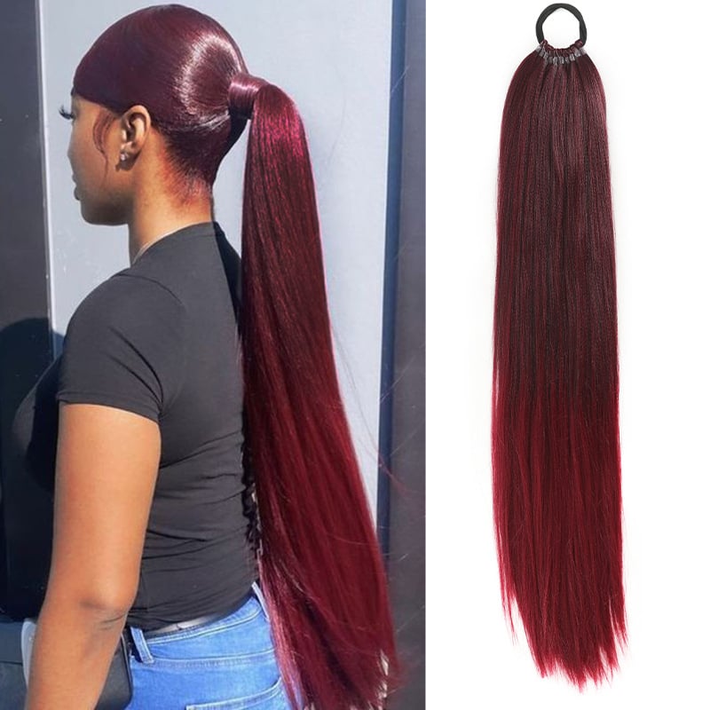 Perika s repom i snopovima kose, sintetička vlakna, materijal: domaća svila, omotana gumicom, model PY186