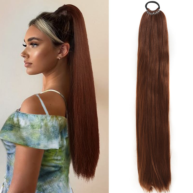 Perika s repom i snopovima kose, sintetička vlakna, materijal: domaća svila, omotana gumicom, model PY186