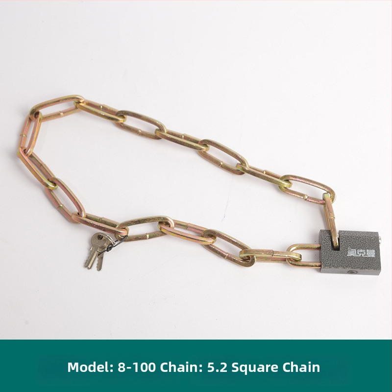 Oakman Láncos zár kerékpárok és motorkerékpárokhoz – vasból készült lánc, üveg- és külső ajtókhoz, testreszabható, modern stílus