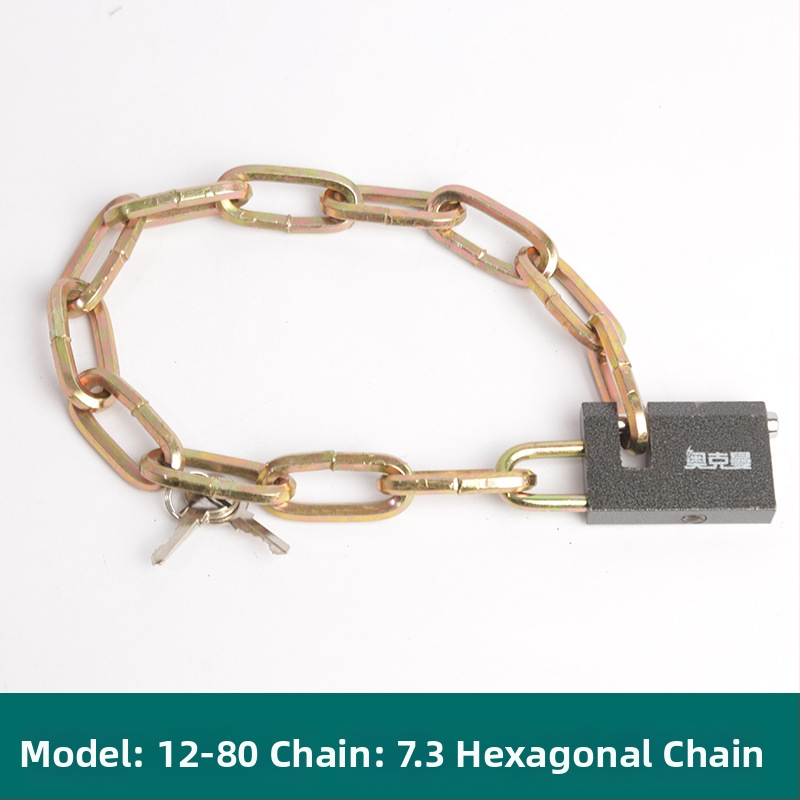 Oakman Láncos zár kerékpárok és motorkerékpárokhoz – vasból készült lánc, üveg- és külső ajtókhoz, testreszabható, modern stílus