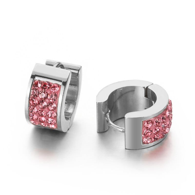 Σκουλαρίκια από τιτάνιο ατσάλι, κυκλικά, γεωμετρικός σχεδιασμός, ηλεκτροπλατινοποιημένη επίστρωση, βύσματα από ανοξείδωτο χάλυβα, για γυναίκες