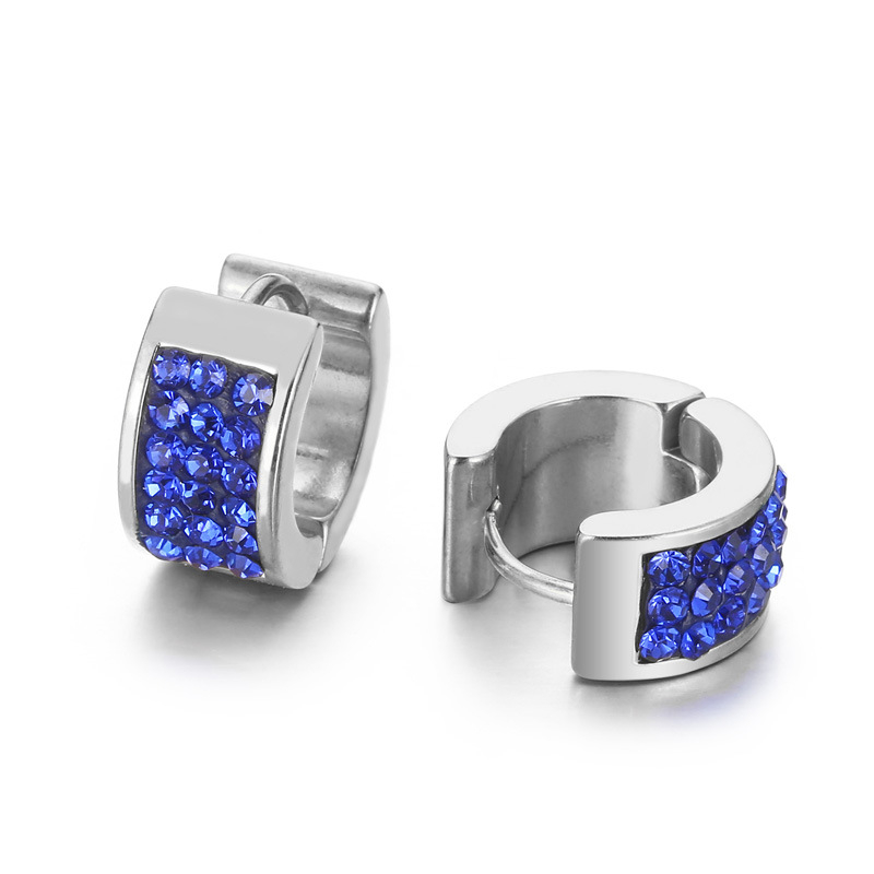 Σκουλαρίκια από τιτάνιο ατσάλι, κυκλικά, γεωμετρικός σχεδιασμός, ηλεκτροπλατινοποιημένη επίστρωση, βύσματα από ανοξείδωτο χάλυβα, για γυναίκες