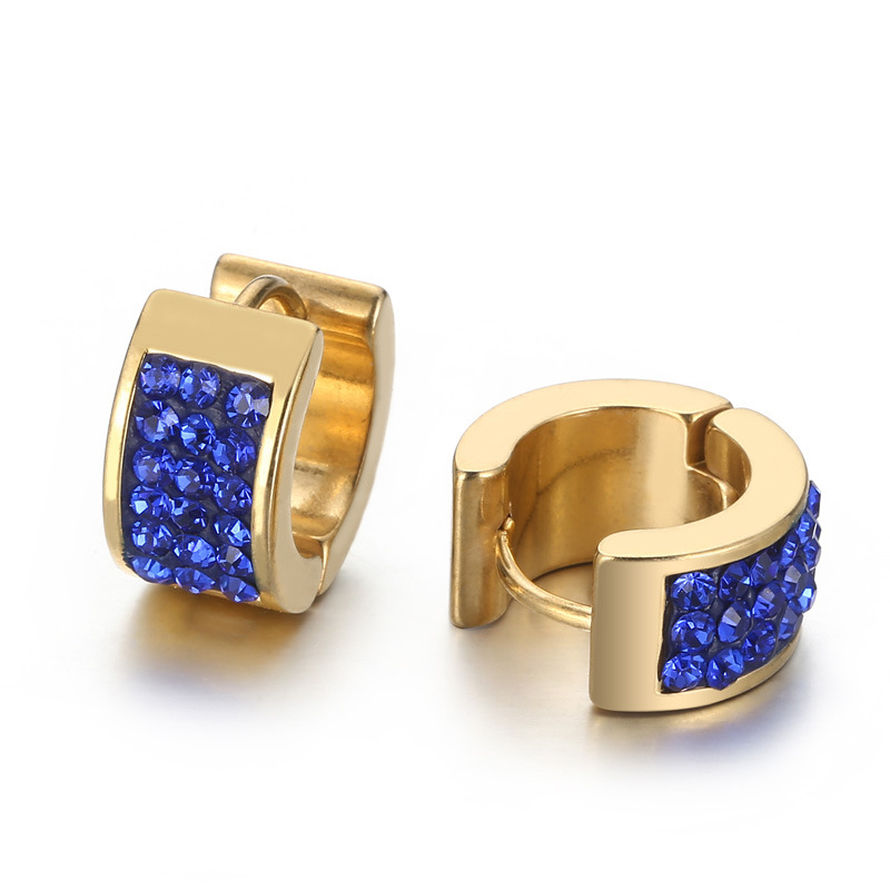 Σκουλαρίκια από τιτάνιο ατσάλι, κυκλικά, γεωμετρικός σχεδιασμός, ηλεκτροπλατινοποιημένη επίστρωση, βύσματα από ανοξείδωτο χάλυβα, για γυναίκες