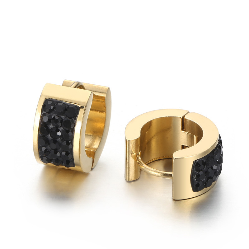 Σκουλαρίκια από τιτάνιο ατσάλι, κυκλικά, γεωμετρικός σχεδιασμός, ηλεκτροπλατινοποιημένη επίστρωση, βύσματα από ανοξείδωτο χάλυβα, για γυναίκες