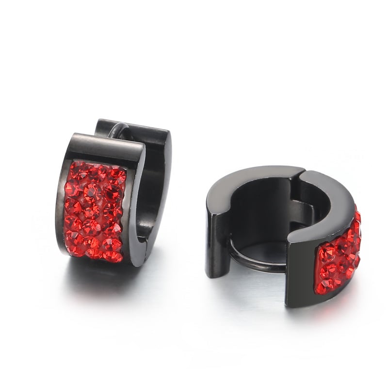 Σκουλαρίκια από τιτάνιο ατσάλι, κυκλικά, γεωμετρικός σχεδιασμός, ηλεκτροπλατινοποιημένη επίστρωση, βύσματα από ανοξείδωτο χάλυβα, για γυναίκες