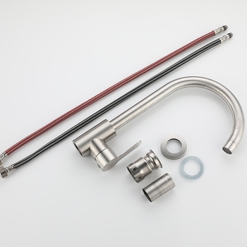 Kuchynský drezový kohútik, 304 nehrdzavejúca oceľ, miešanie horúcej a studenej vody, keramický diskový ventil, model XMS-5001, 0-90°C