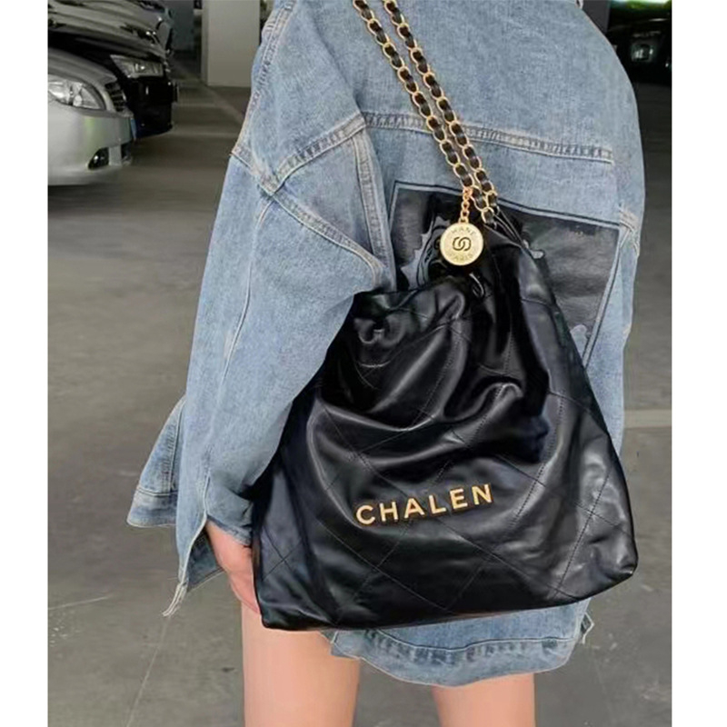 Coheos Δερμάτινη Tote Τσάντα με Διαμαντοειδή quilted ύφανση, Νάιλον επένδυση, οριζόντιου τετράγωνου σχήματος, εσωτερική τσέπη με φερμουάρ