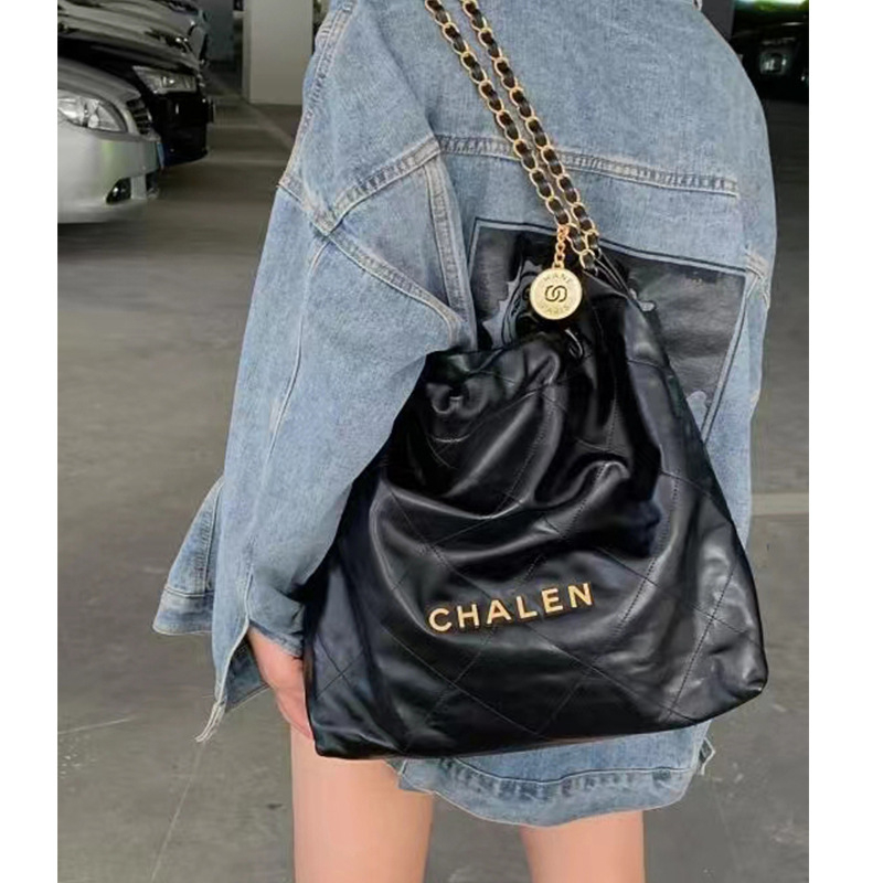 Coheos Δερμάτινη Tote Τσάντα με Διαμαντοειδή quilted ύφανση, Νάιλον επένδυση, οριζόντιου τετράγωνου σχήματος, εσωτερική τσέπη με φερμουάρ