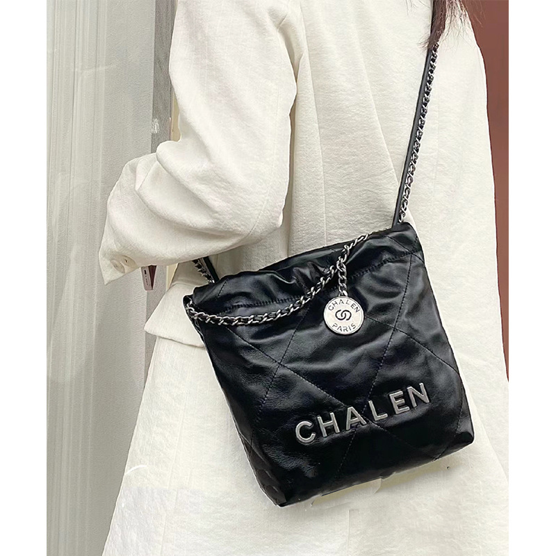 Coheos Δερμάτινη Tote Τσάντα με Διαμαντοειδή quilted ύφανση, Νάιλον επένδυση, οριζόντιου τετράγωνου σχήματος, εσωτερική τσέπη με φερμουάρ