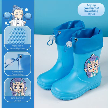 Ghete de ploaie pentru copii, până la gleznă, exterior PVC, impermeabile, talpă antiaderentă, căptușeală din bumbac, pentru vârste 6 luni–6 ani