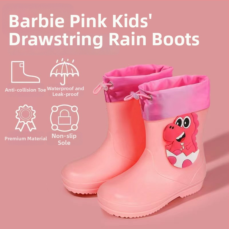Ghete de ploaie pentru copii, până la gleznă, exterior PVC, impermeabile, talpă antiaderentă, căptușeală din bumbac, pentru vârste 6 luni–6 ani