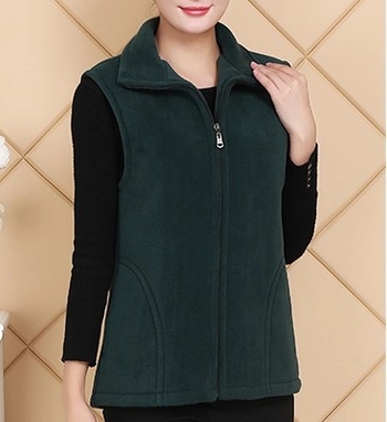 Vesta tricot fleece pentru femei — stil coreean, urban leisure, 100% poliester, amestec fibre chimice, fără glugă