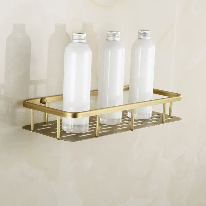 Bakreni držač za ručnike u kupaonici, europskog stila, brušeni završetak, montaža bez bušenja, komplet od šest dijelova ili više