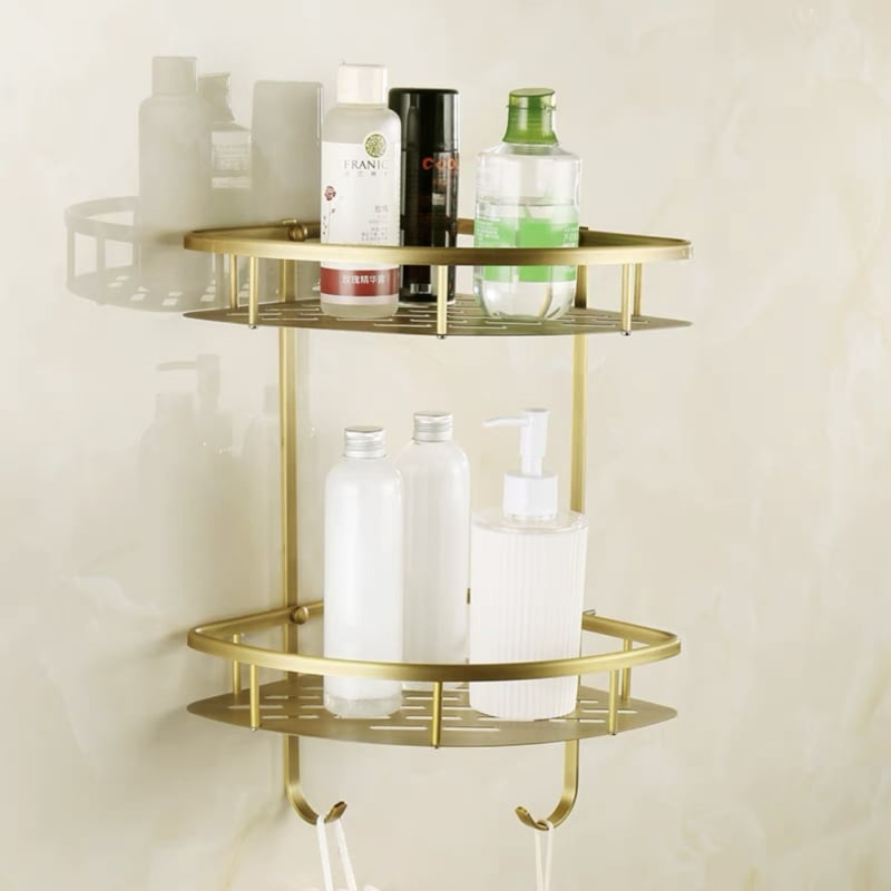 Bakreni držač za ručnike u kupaonici, europskog stila, brušeni završetak, montaža bez bušenja, komplet od šest dijelova ili više