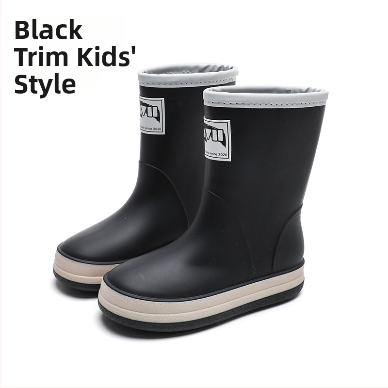 Cizme de ploaie, partea superioară din PVC, talpă plată, model monocrom, unisex