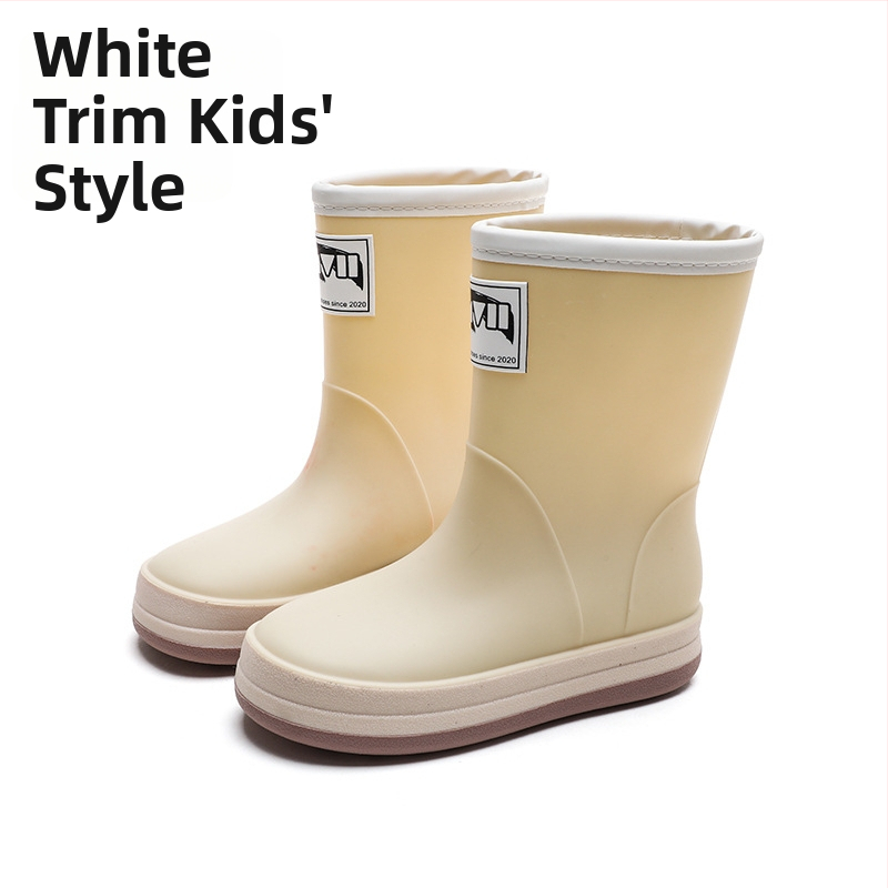 Cizme de ploaie, partea superioară din PVC, talpă plată, model monocrom, unisex