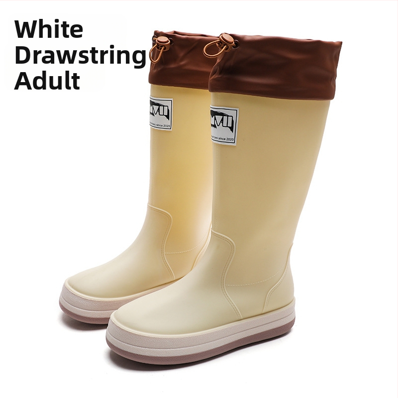 Cizme de ploaie, partea superioară din PVC, talpă plată, model monocrom, unisex