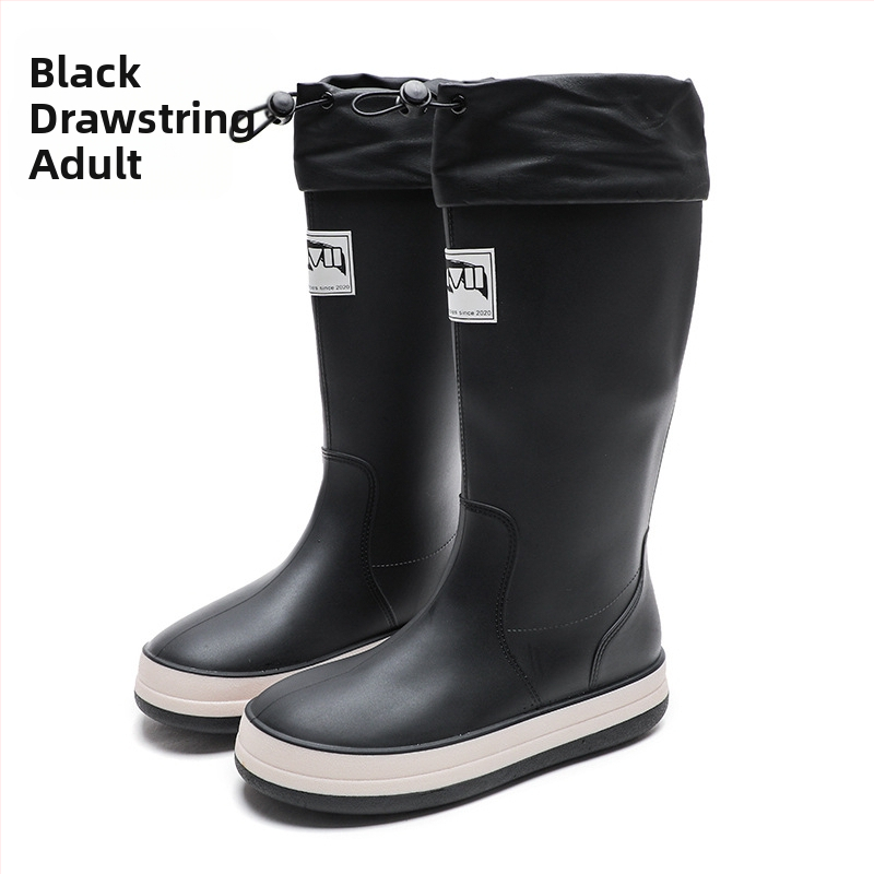 Cizme de ploaie, partea superioară din PVC, talpă plată, model monocrom, unisex