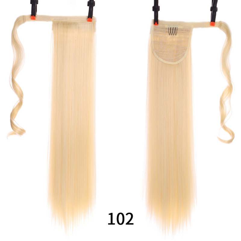 Perucă cu coadă de cal — fibre sintetice rezistente la temperatură; model 202309090020; brand Wonderful poems (beauty); pentru femei; nu poate fi vopsită sau îndreptată