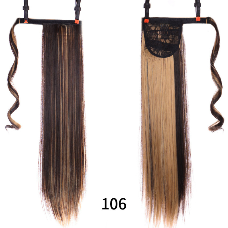 Perucă cu coadă de cal — fibre sintetice rezistente la temperatură; model 202309090020; brand Wonderful poems (beauty); pentru femei; nu poate fi vopsită sau îndreptată