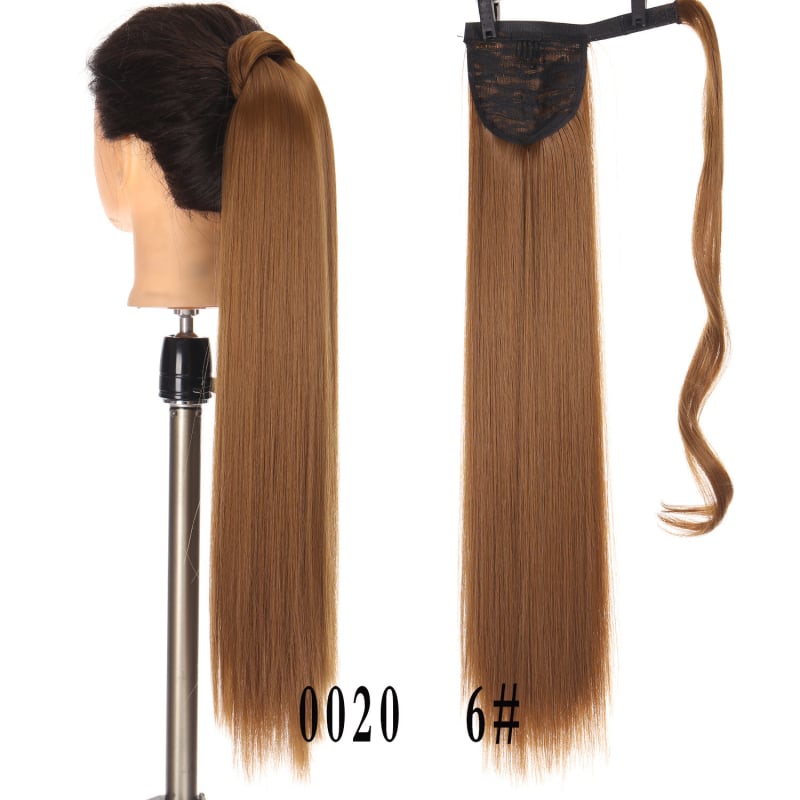 Perucă cu coadă de cal — fibre sintetice rezistente la temperatură; model 202309090020; brand Wonderful poems (beauty); pentru femei; nu poate fi vopsită sau îndreptată