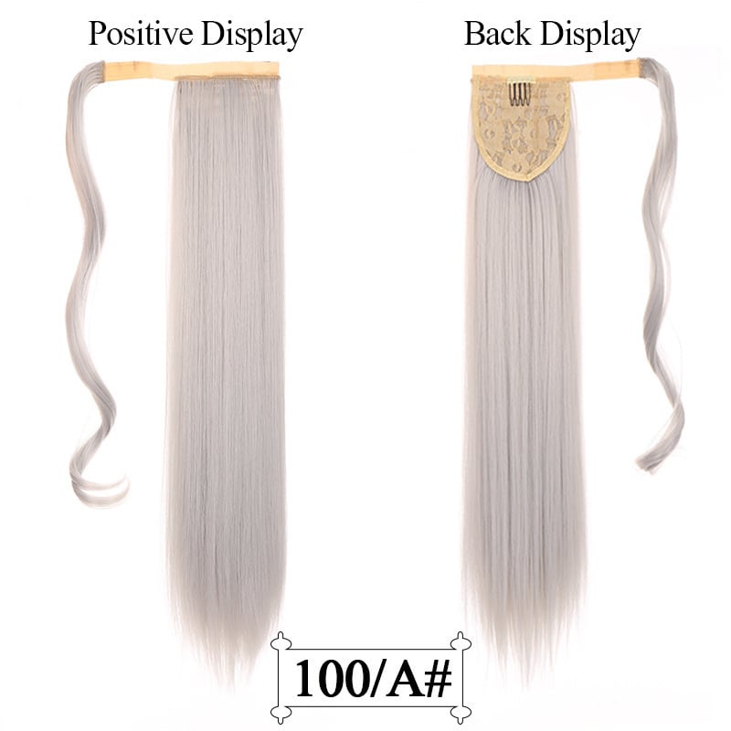 Perucă cu coadă de cal — fibre sintetice rezistente la temperatură; model 202309090020; brand Wonderful poems (beauty); pentru femei; nu poate fi vopsită sau îndreptată