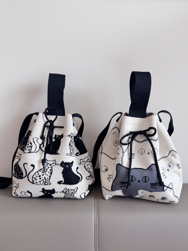 Torba za ramena sa šnonom, cilindričnog oblika, poliester, stil Fresh and Sweet, unutarnji džepovi za telefon, ID karticu i prijenosno računalo